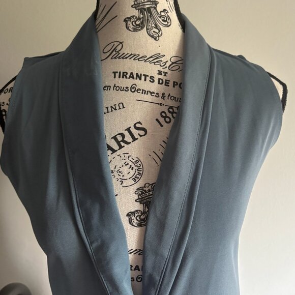 Sleeveless Double-Breasted Blazer Vest, Size M, Slate Blue - Picture 1 of 5